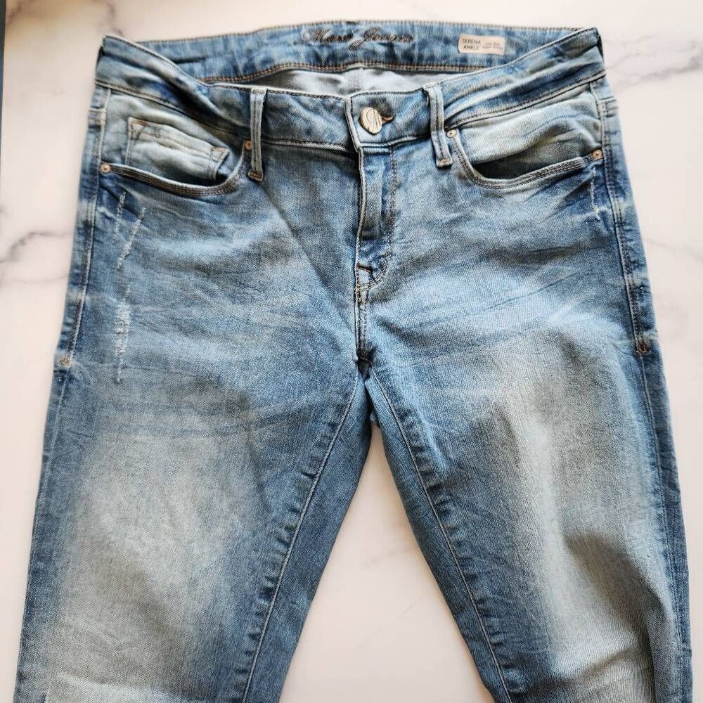 Mavi Jeans womens 31 Serena ankle light distressed blue jeans low rise skinny
